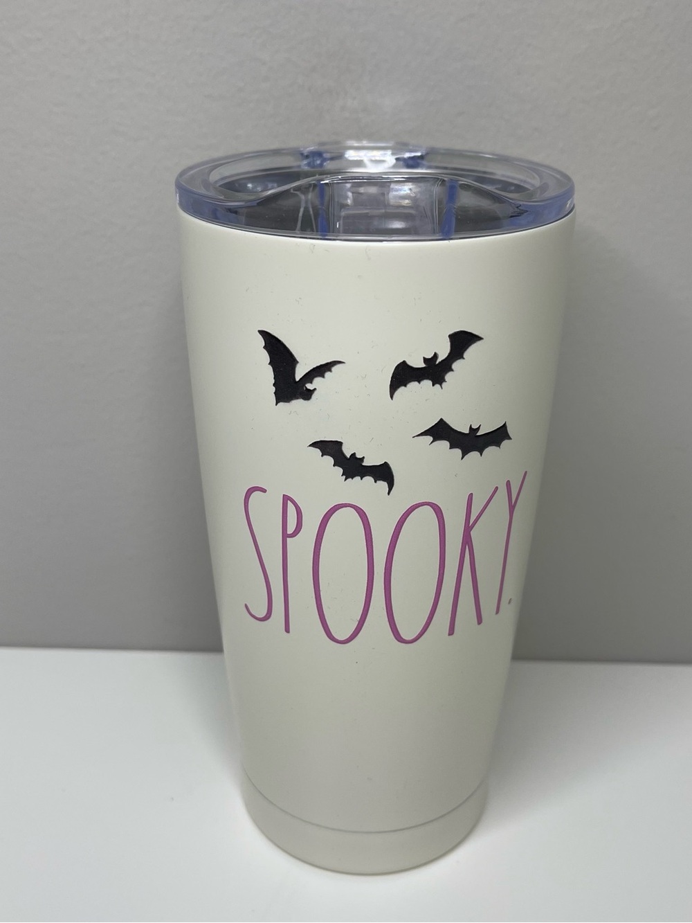 Rae Dunn Halloween "SPOOKY" Bats Insulated Stainless Steel Tumbler 17 oz